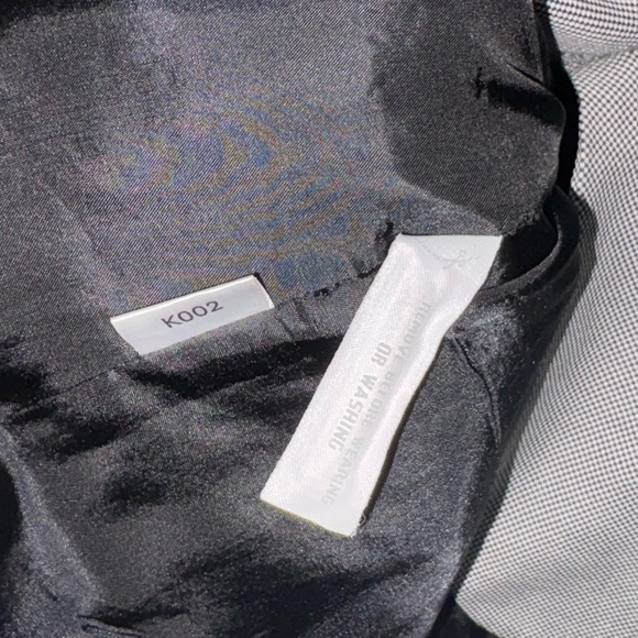 Ann Taylor Petites Blazer 12P Gray Black Micro Check Two Button Jacket - Picture 7 of 7